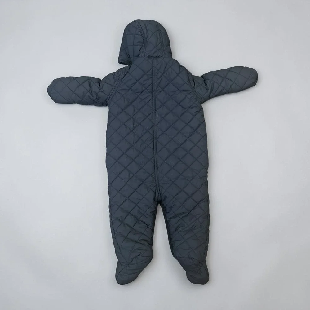 Ralph Lauren Kids Navy‎ Blue Quilted Hooded Bunting Snowsuit Fleece Lined 9M